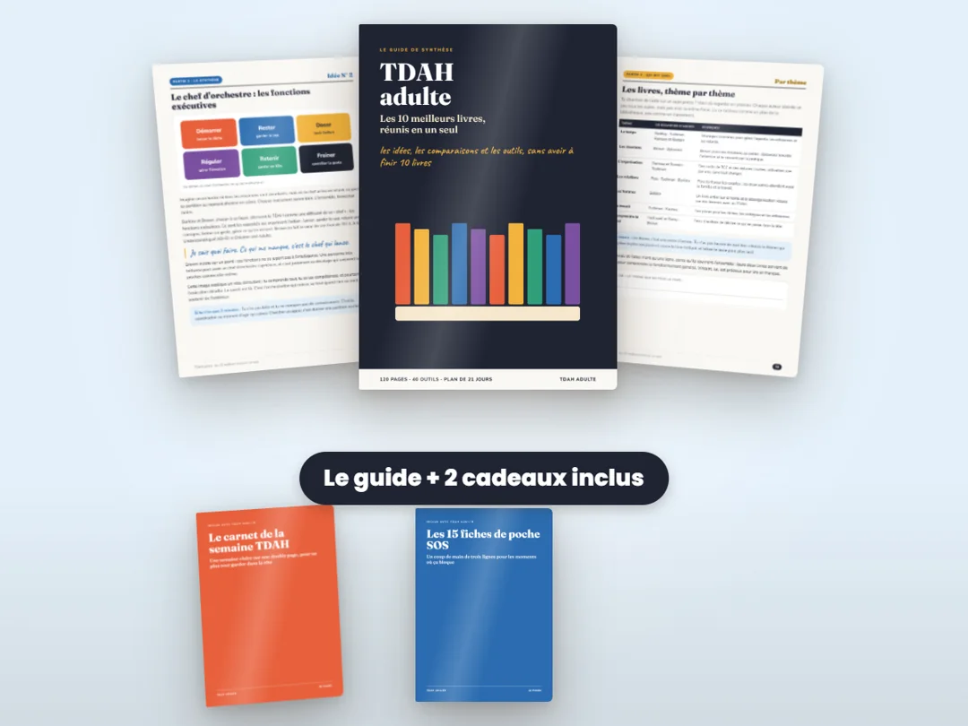 TDAH adulte : le guide et les 2 cadeaux inclus
